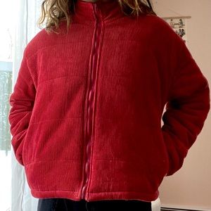 Sadie & Sage Cropped Corduroy Down Jacket